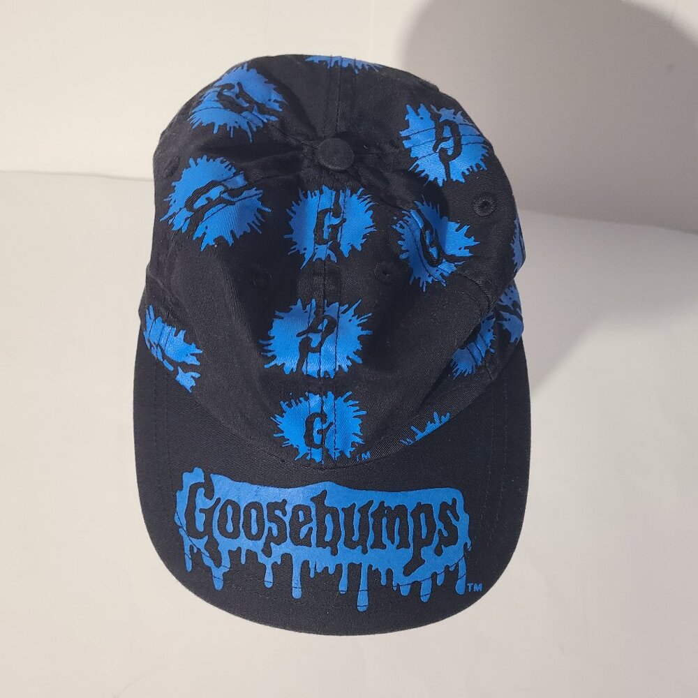 Vintage 90s Goosebumps AOP Black/Blue Youth Hat/Cap Parachute Press